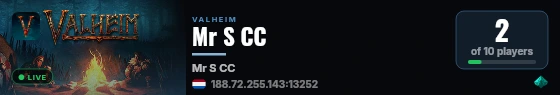 Mr S CC live status badge