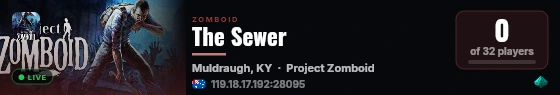 The Sewer live status badge
