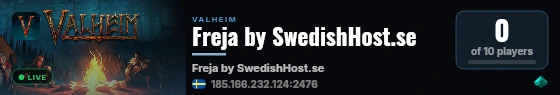 Freja by SwedishHost.se live status badge