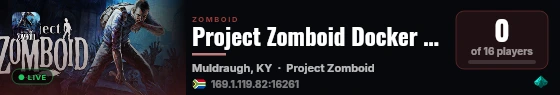 Project Zomboid Docker Server live status badge