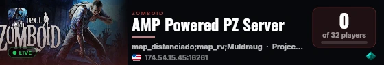 AMP Powered PZ Server live status badge