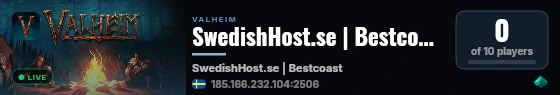SwedishHost.se | Bestcoast live status badge