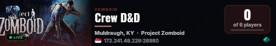 Crew D&D live status badge