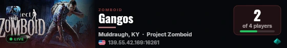 Gangos live status badge