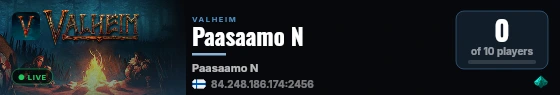 Paasaamo N live status badge