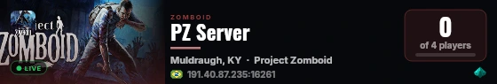 PZ Server live status badge