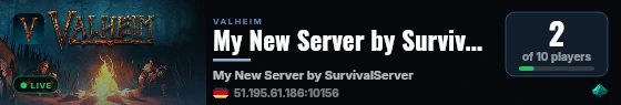 My New Server by SurvivalServers.com live status badge