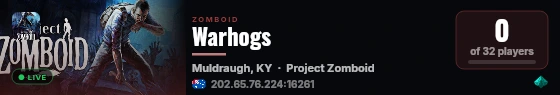 Warhogs live status badge
