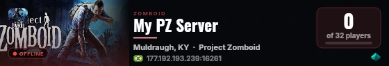 My PZ Server live status badge