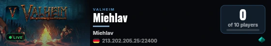 Miehlav live status badge