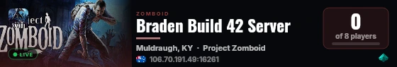 Braden Build 42 Server live status badge