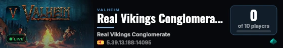 Real Vikings Conglomerate live status badge