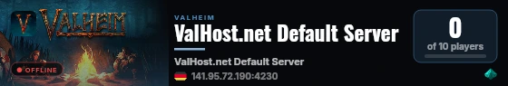 ValHost.net Default Server live status badge