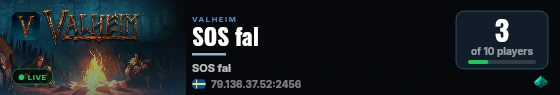 SOS fal live status badge