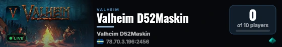 Valheim D52Maskin live status badge