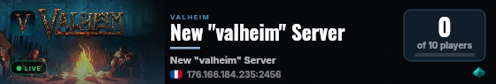 New "valheim" Server live status badge