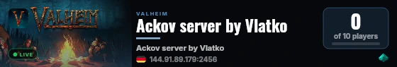 Ackov server by Vlatko live status badge