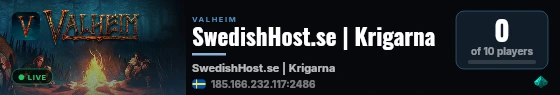 SwedishHost.se | Krigarna live status badge