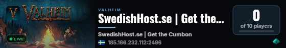 SwedishHost.se | Get the Cumboni. live status badge
