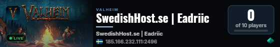 SwedishHost.se | Eadriic live status badge