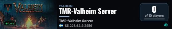TMR-Valheim Server live status badge