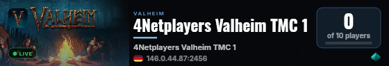 4Netplayers Valheim TMC 1 live status badge