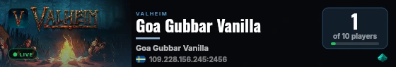 Goa Gubbar Vanilla live status badge