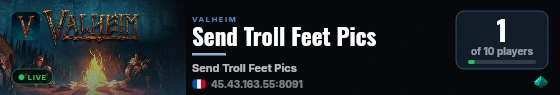 Send Troll Feet Pics live status badge