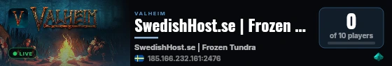 SwedishHost.se | Frozen Tundra live status badge