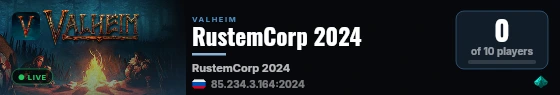 RustemCorp 2024 live status badge