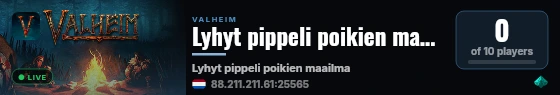 Lyhyt pippeli poikien maailma live status badge