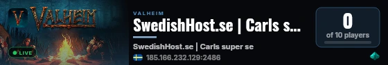 SwedishHost.se | Carls super server live status badge