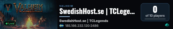 SwedishHost.se | TCLegends live status badge
