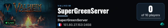 SuperGreenServer live status badge