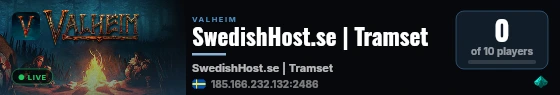SwedishHost.se | Tramset live status badge
