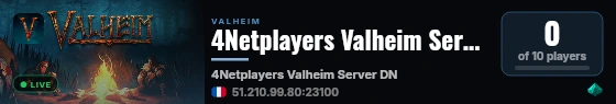 4Netplayers Valheim Server DN live status badge