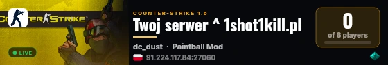 Twoj serwer ^ 1shot1kill.pl live status badge