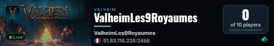ValheimLes9Royaumes live status badge