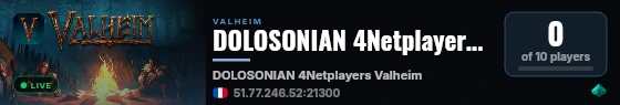 DOLOSONIAN 4Netplayers Valheim Server live status badge