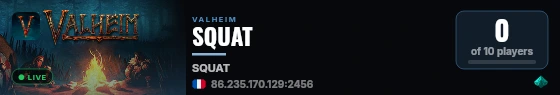 SQUAT live status badge