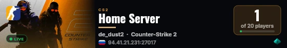 Home Server live status badge