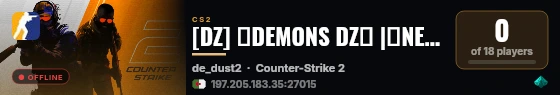 [DZ] 😈DEMONS DZ🟢 |🆕NEW ✨SKINS ✨VIP |🛜LOW PING live status badge