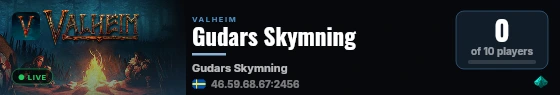 Gudars Skymning live status badge