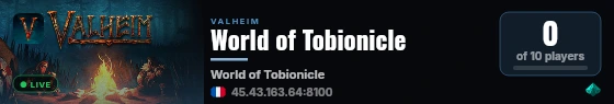 World of Tobionicle live status badge