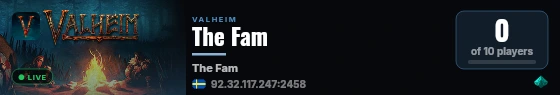 The Fam live status badge