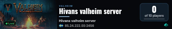 Hivans valheim server live status badge