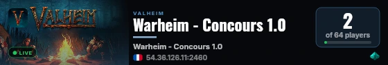 Warheim - Concours 1.0 live status badge