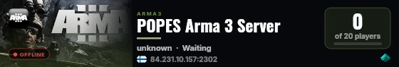 POPES Arma 3 Server live status badge
