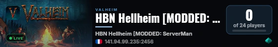 HBN Hellheim [MODDED: ServerManager] live status badge