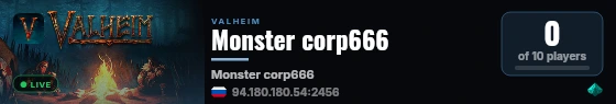 Monster corp666 live status badge